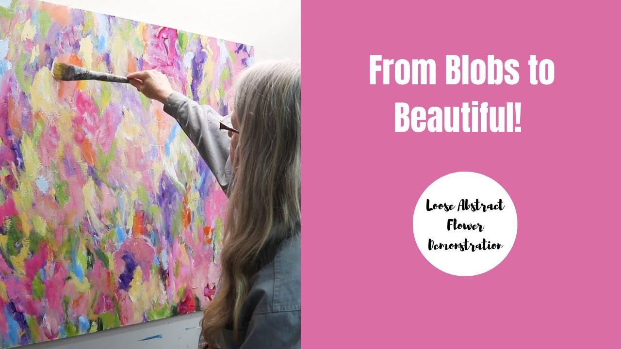Watch This Painting Go From Blobs to Beautiful! Cold Wax and Oil Flowers