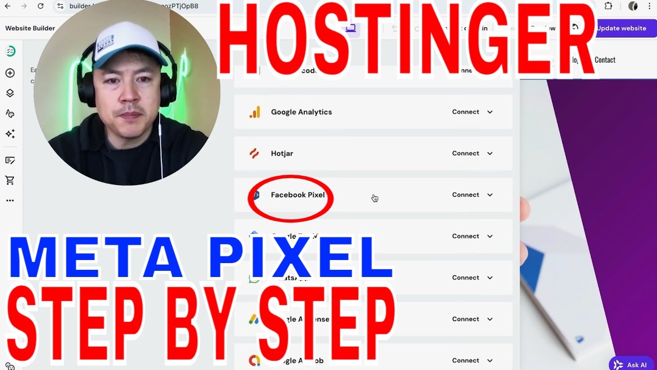 ✅  How To Link Connect Facebook Meta Pixel ID To Hostinger Website Builder 🔴