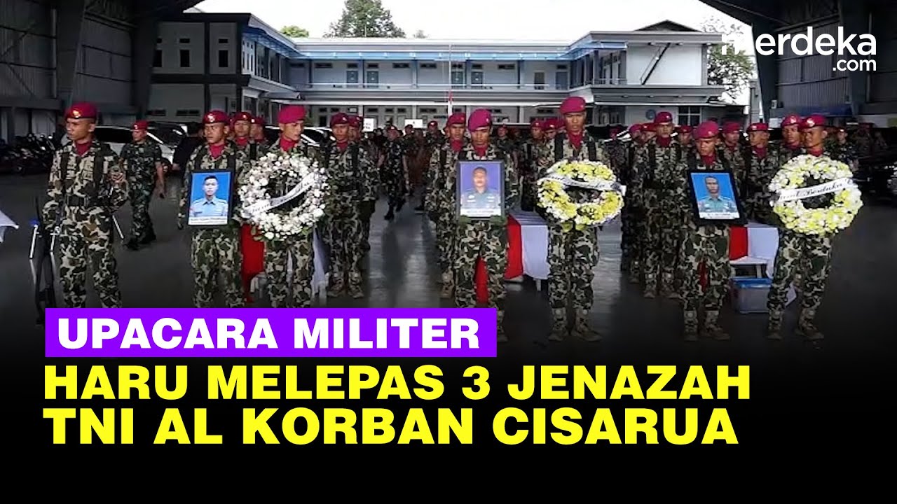 Momen Penuh Haru Upacara Militer Melepas 3 Jenazah TNI AL Korban Longsor Cisarua