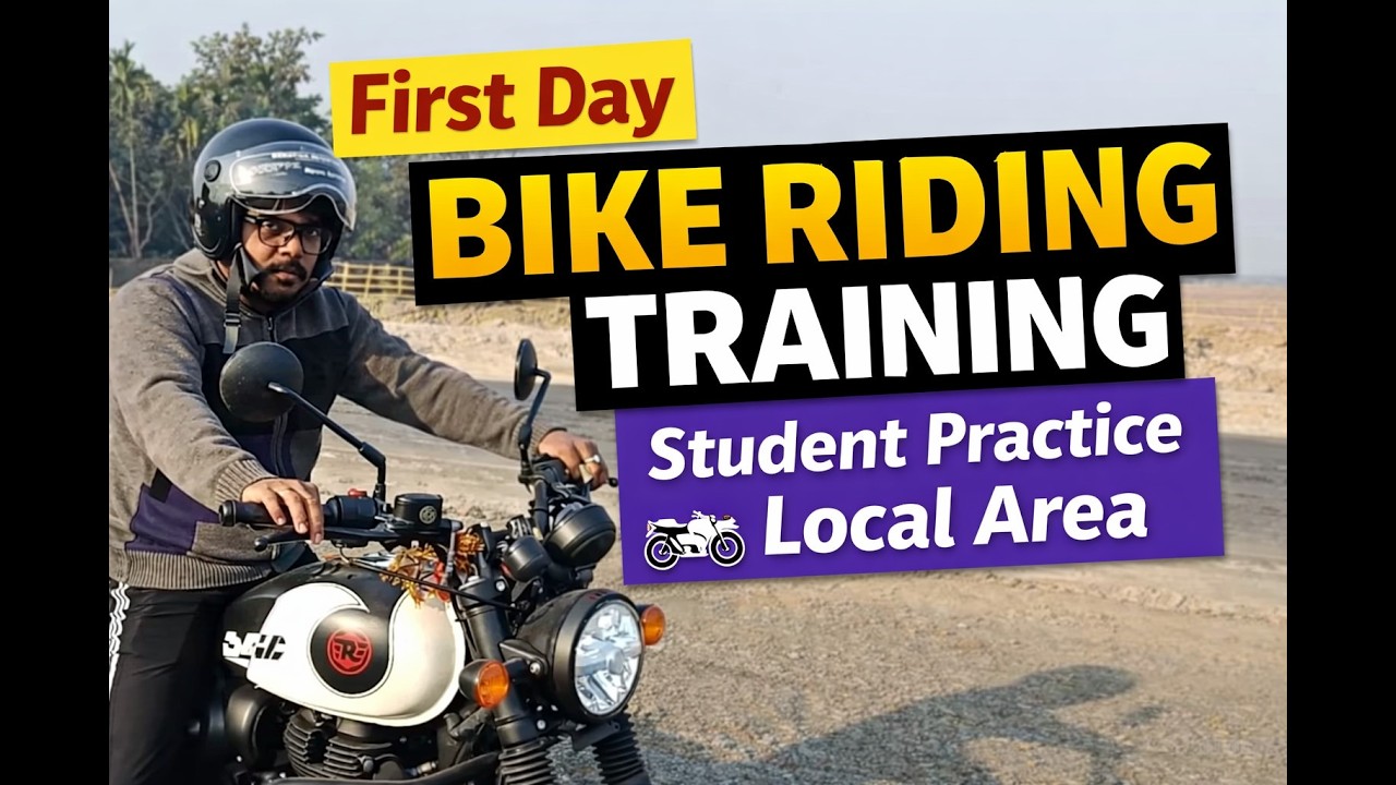 First Day Bike Riding Training 🏍️ | Student Practice in Local Area | 8240277308