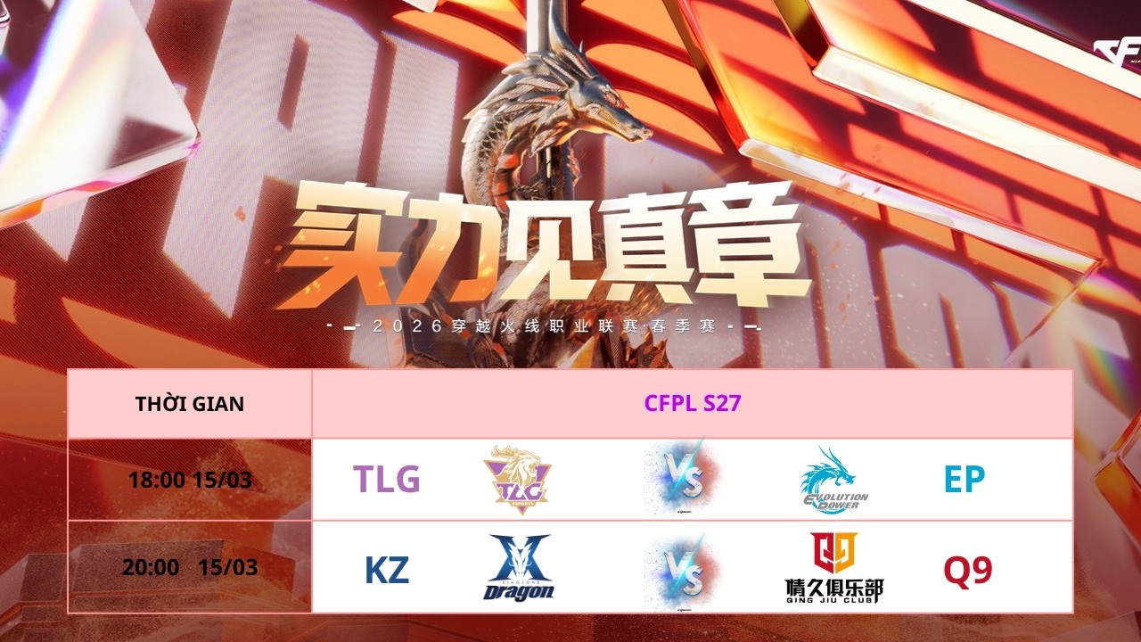 CFPL S27: TLG vs EP       KZ vs Q9