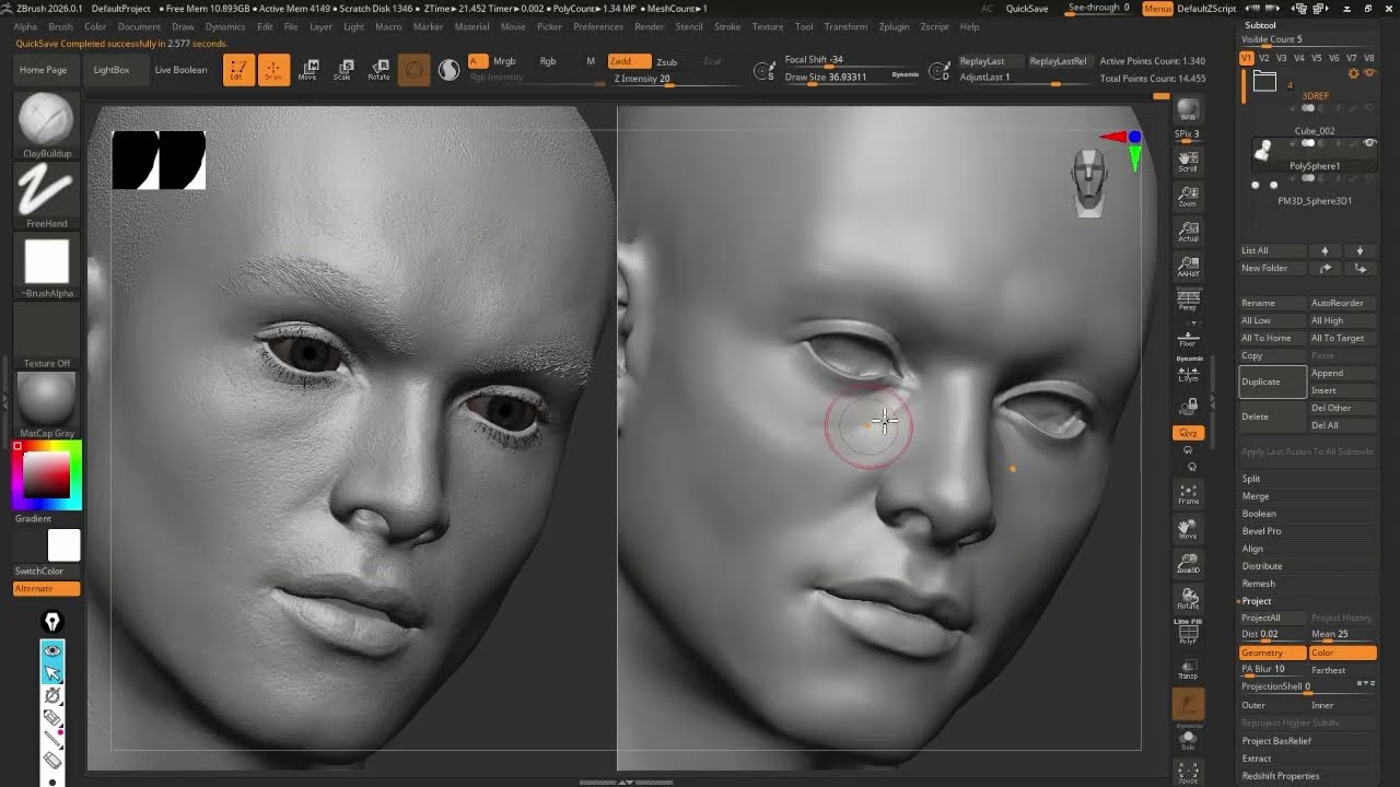 Zbrush Head Sculpt 13/48