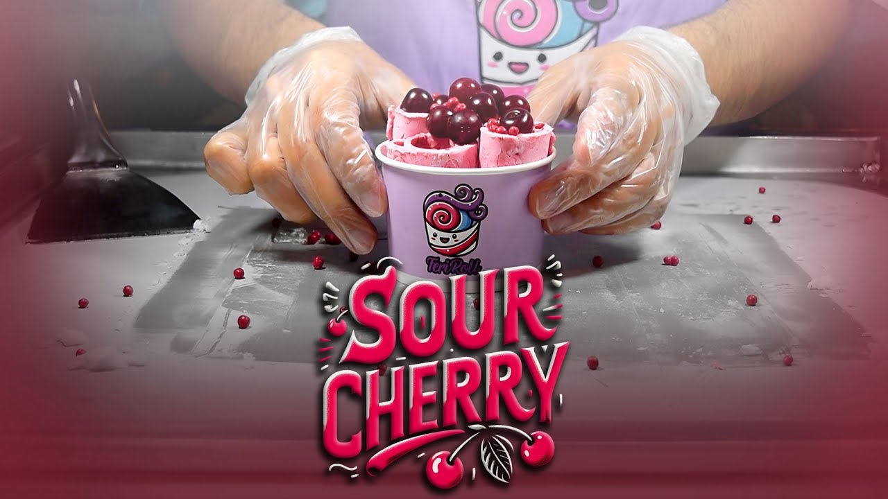 Sour Cherry Madness in Every Roll! | Insanely Tangy & Tasty 🍒🍦