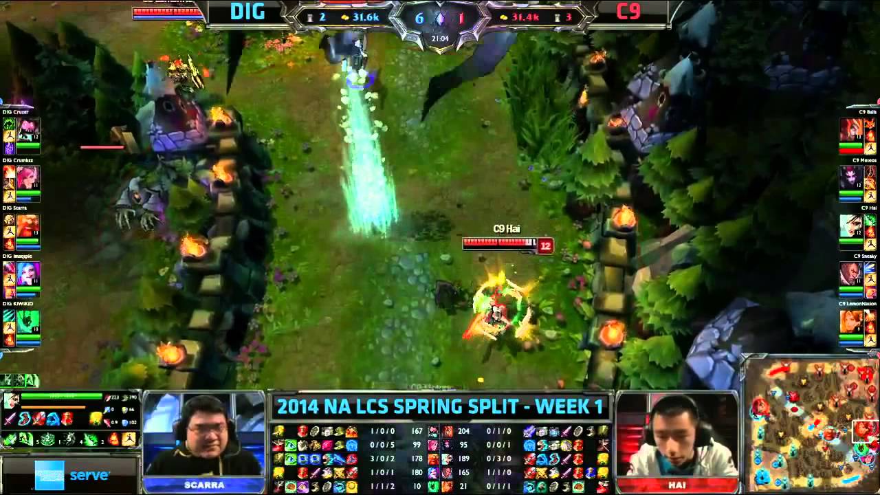 DIG Scarra Gragas VS C9 Hai Riven Highlights   NA LCS Spring 2014 W1D3