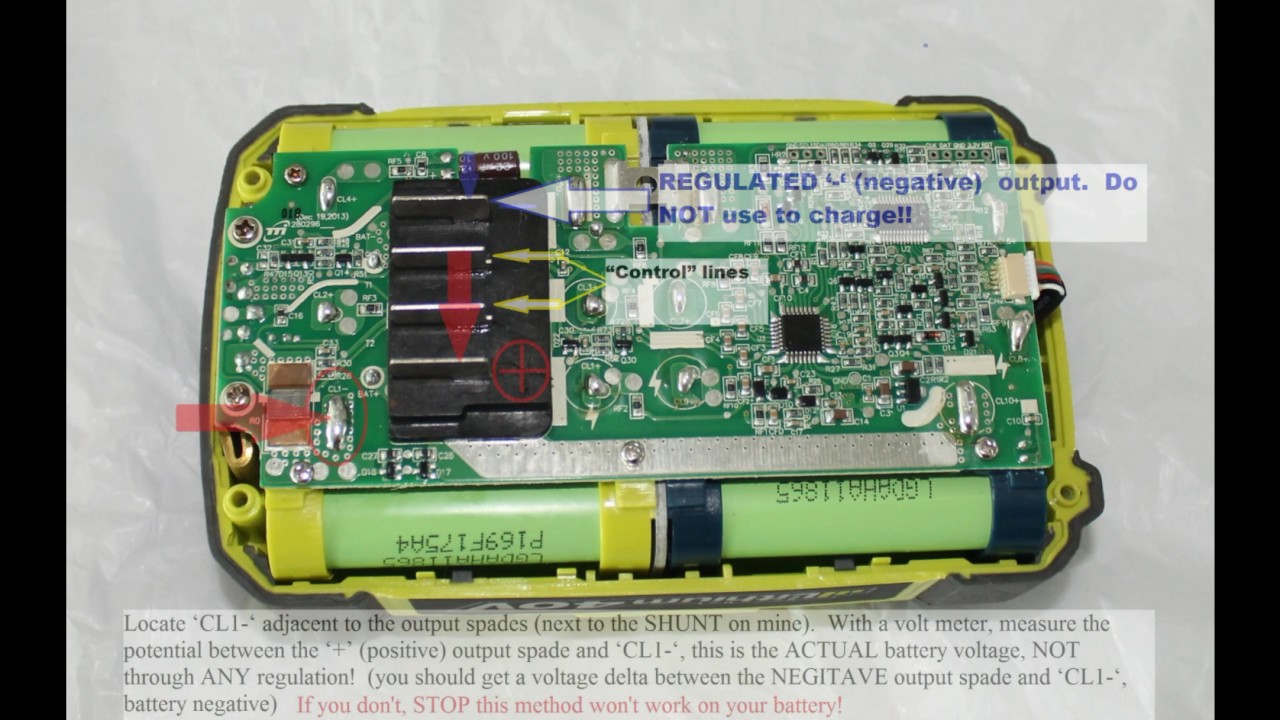 Ryobi 40 Volt battery will not cahrge - Alternate Charging Method