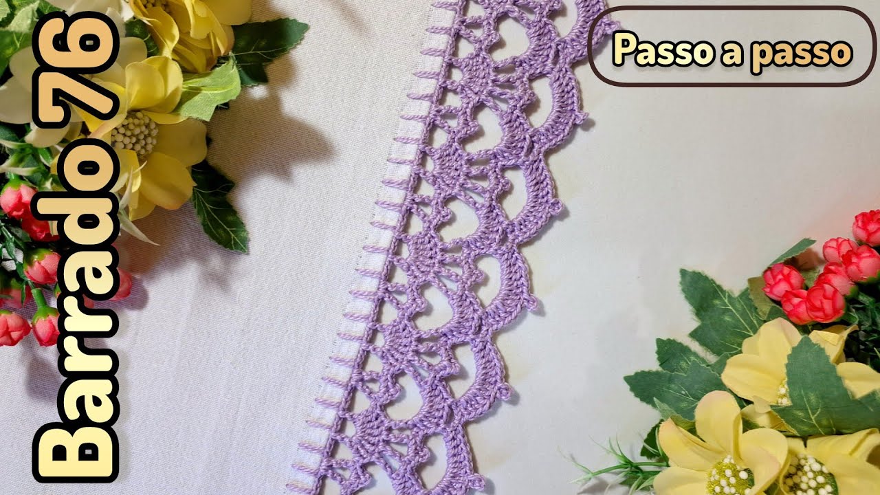 BARRADO DE CROCHÊ Nº 76 - PASSO A PASSO COMPLETO VEJA O TUTORIAL #barradodecroche