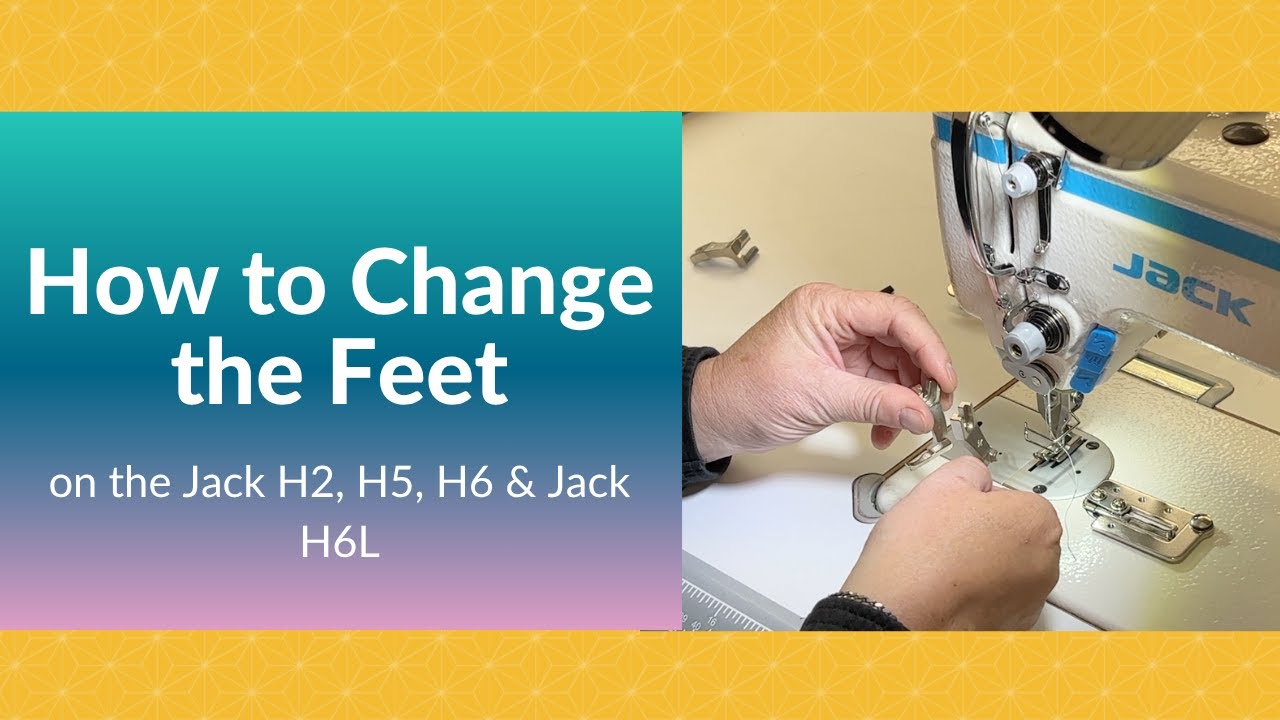 How to change the feet on a Jack H2, Jack H5, Jack H6 and Jack H6L industrial sewing machine.
