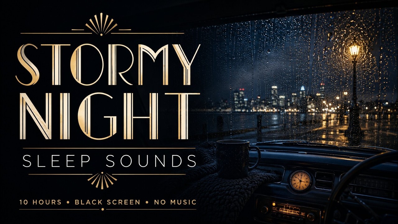 No Talking Heavy Rain Sounds | 10 Hours Black Screen