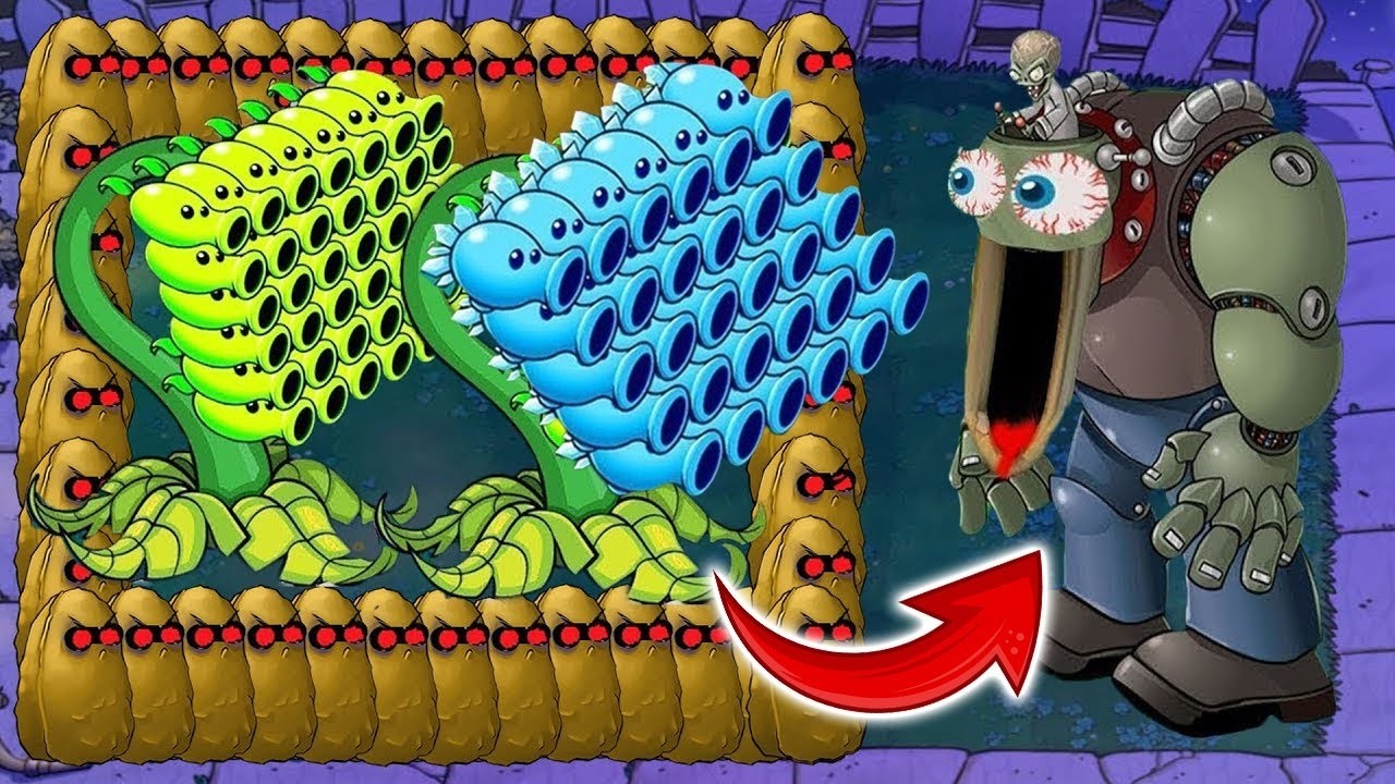 Gatling Pea vs Gatling Snow Pea vs Giga Gargantuar vs Dr Zomboss Plants vs Zombies Hack