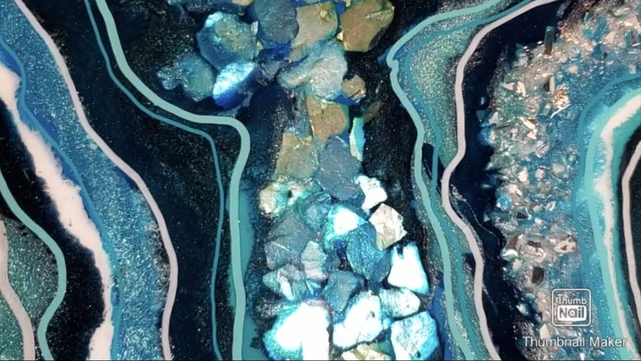 #372 - #Geode Style #ResinArt with Moon Rocks | Inspired by @MoonkusserArt | #Colourarte #Moonrocks