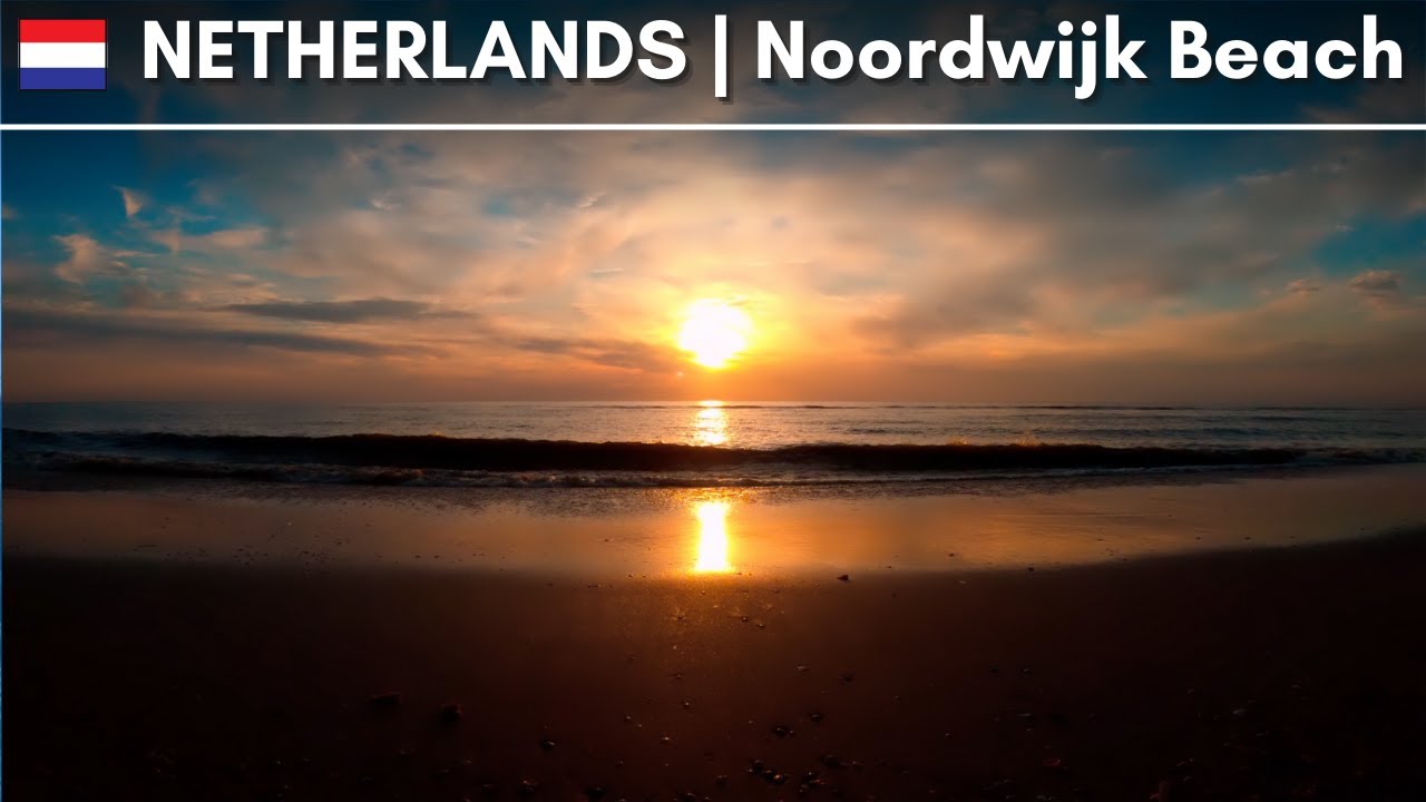 (4K) ASMR Sunset Noordwijk Beach Netherlands