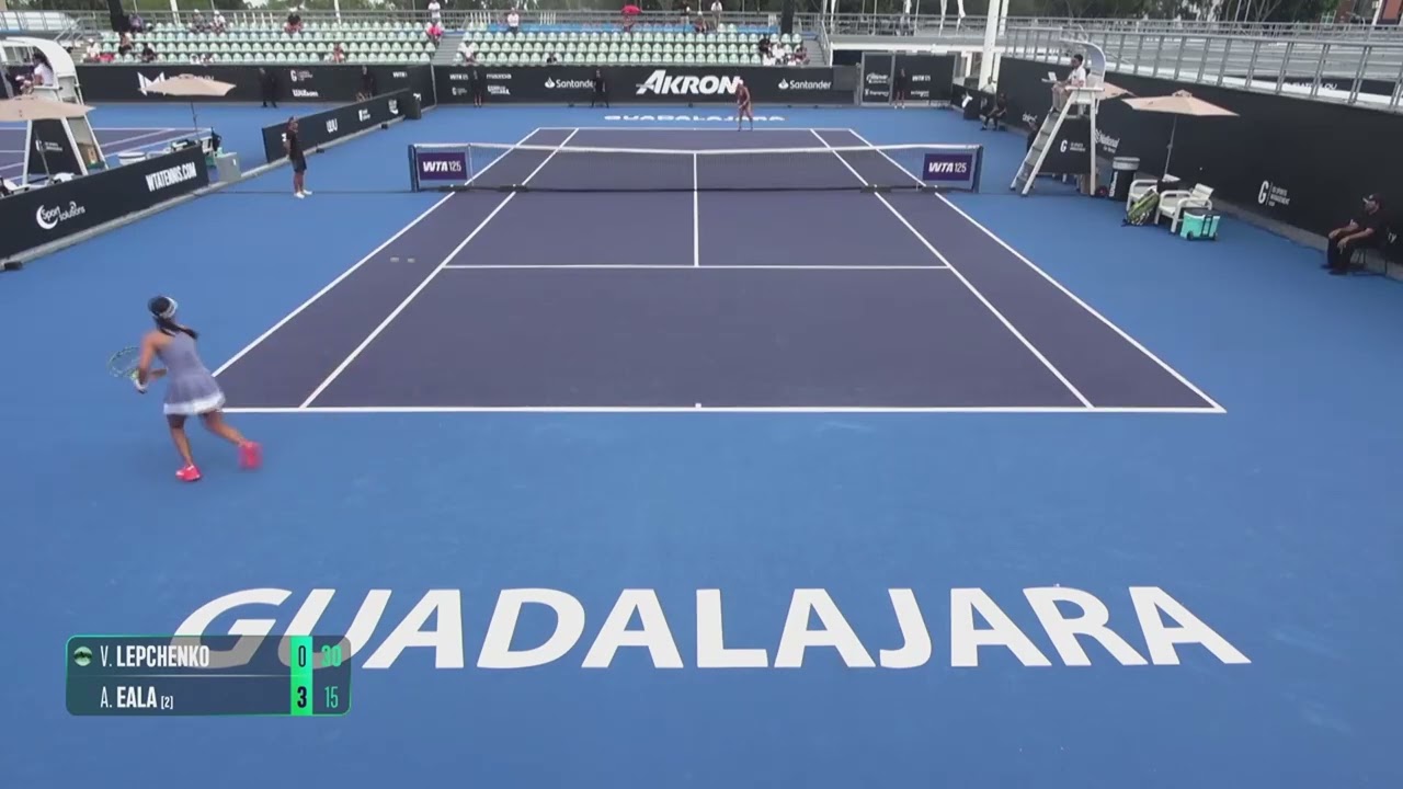 Varvara Lepchenko (USA) vs Alexandra Eala [2] (PHI) // 7-6 6-7 2-3*rain  // W125 Guadalajara // R2