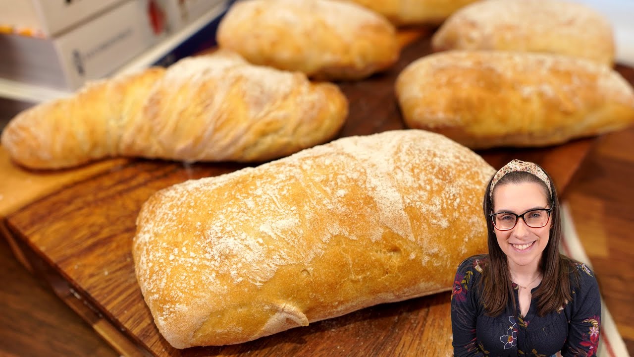 O MELHOR PÃO PARA SANDUICHE, PÃO CIABATTA RECEITA FÁCIL! SEM LEITE E SEM OVOS