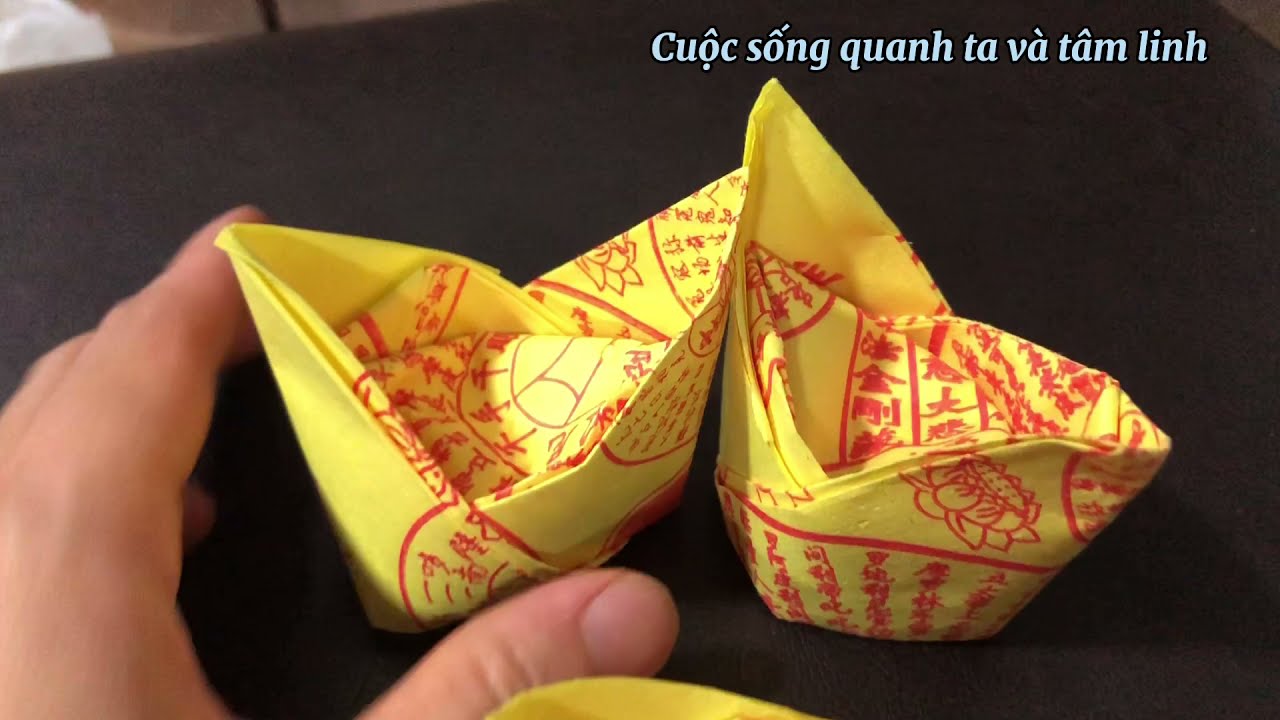 Gold Ingot (Yuan Bao )  How to Fold: Joss Paper Ingot
