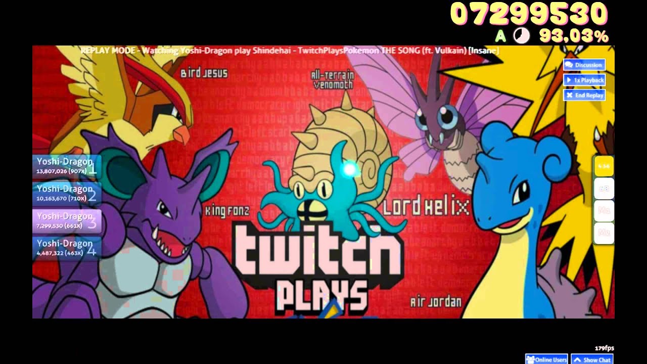 Shindehai - TwitchPlaysPokemon THE SONG (Ft.Vulkain)[Insane]