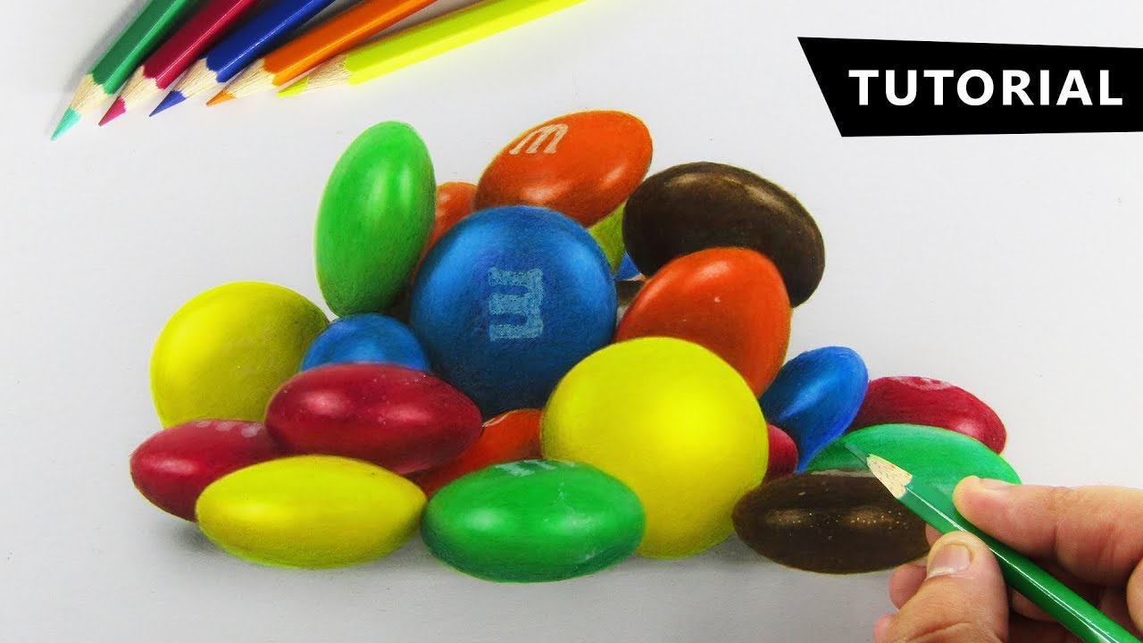 Супер простой трюк для рисования в 3D - M&Ms Tutorial