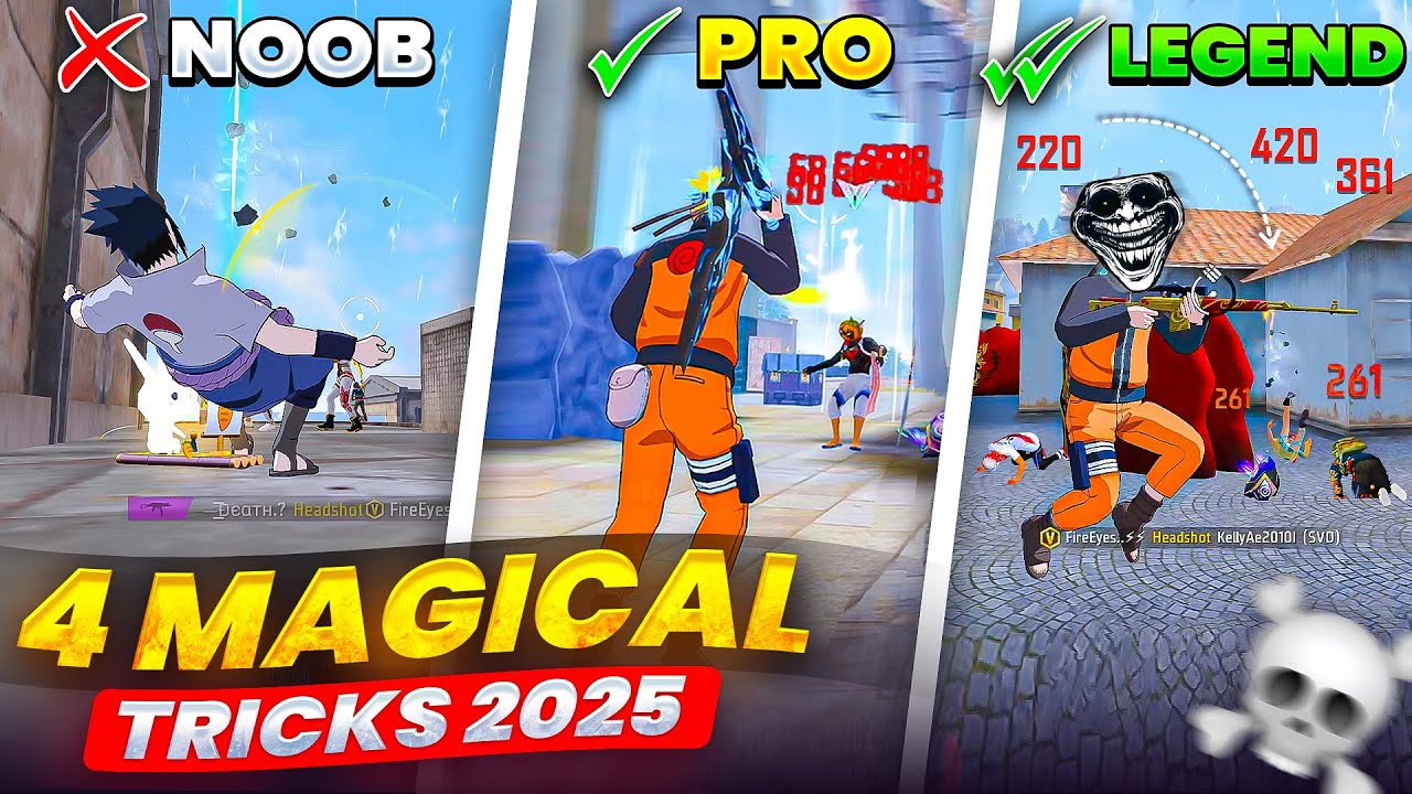 Top 4 SECRET ☠️🗿 Pro Tips And Tricks in Free Fire 2025 || FireEyes Gaming