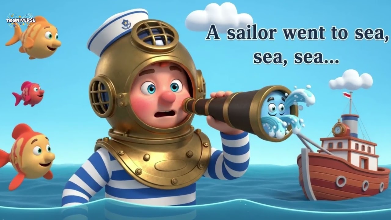 A Sailor Went To Sea   fun kids nursery rhyme   Tooniverse