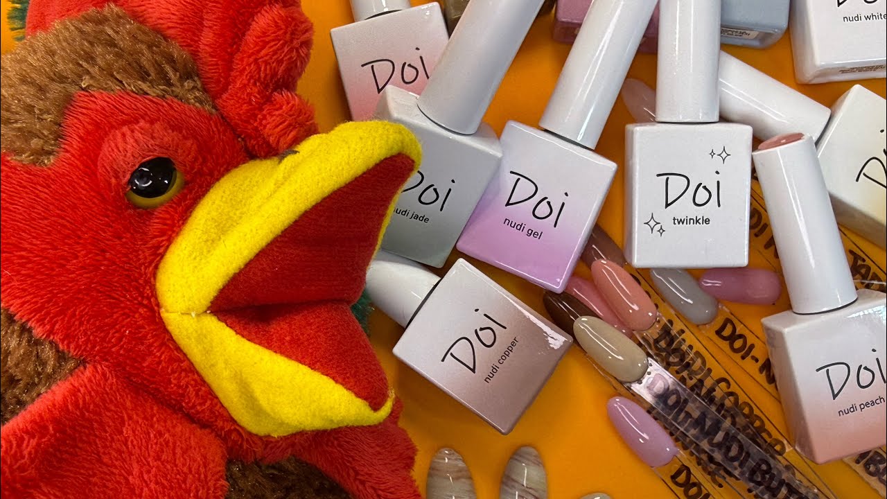 KOREAN NAILS UK 🧡 NAILBAYO DOI HAUL 🧡 SWATCHES AND AGATE NAIL DESIGN 🥚🍳🐓