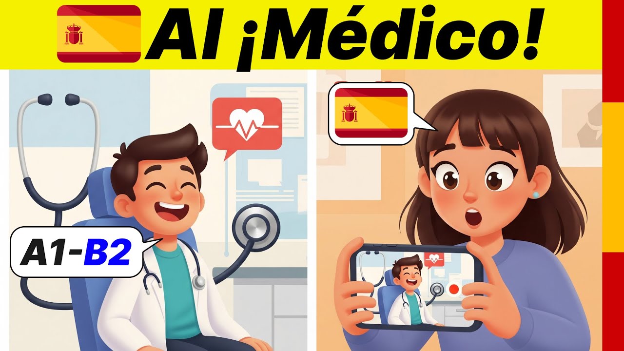 14-minutos Conversaciones en Español | Diálogos para Principiantes: Ir al médico! 🩺