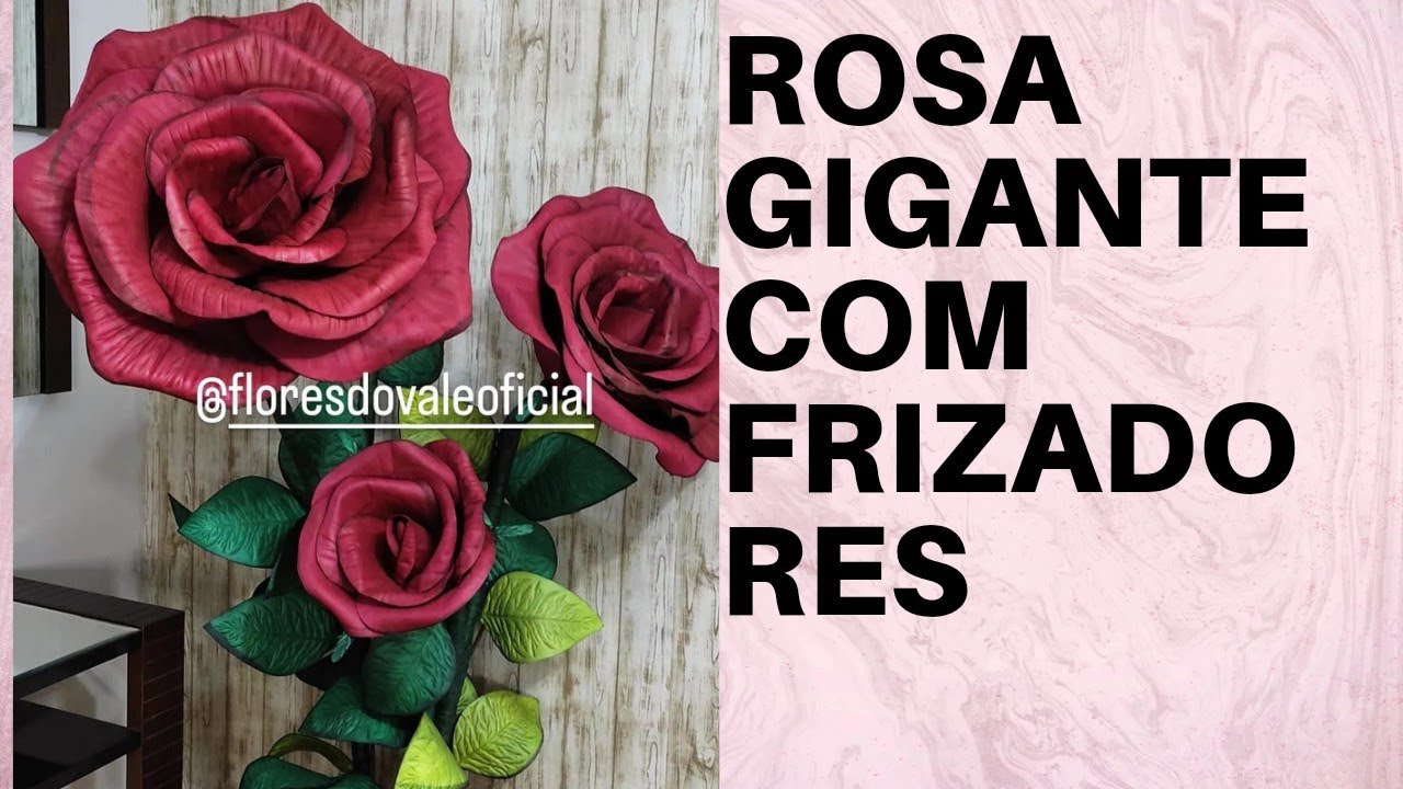 ROSA GIGANTE COM FRIZADORES