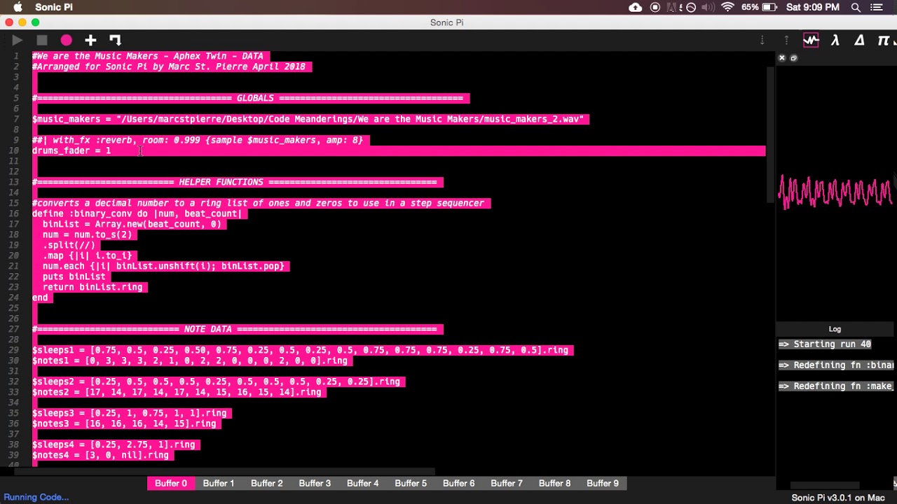 Aphex Twin - We are the Music Makers with Sonic Pi