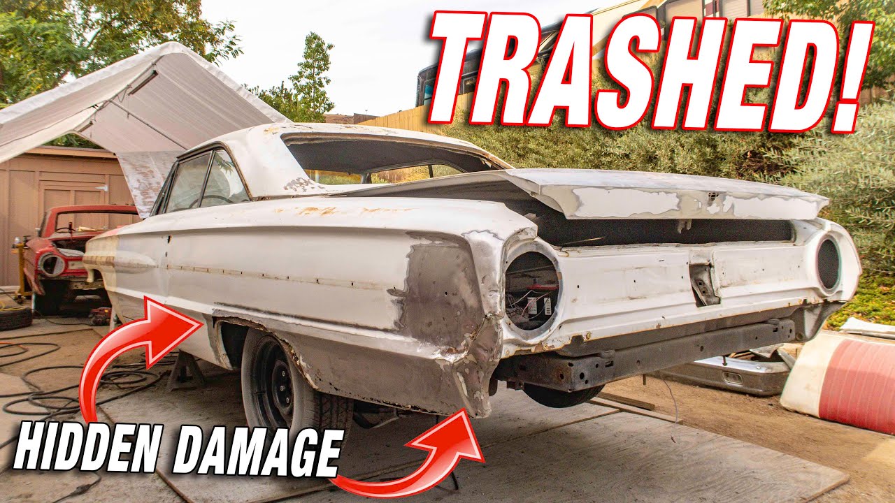 My Galaxie is FULL OF RUST and HIDDEN BODY DAMAGE! *New Floor Pans and Rust Repair*
