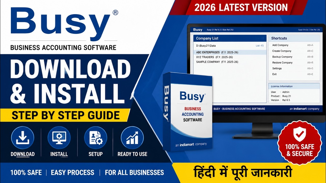 Busy Accounting Software Download Kaise Kare | Full Installation Guide 2026 | How to Download Busy |