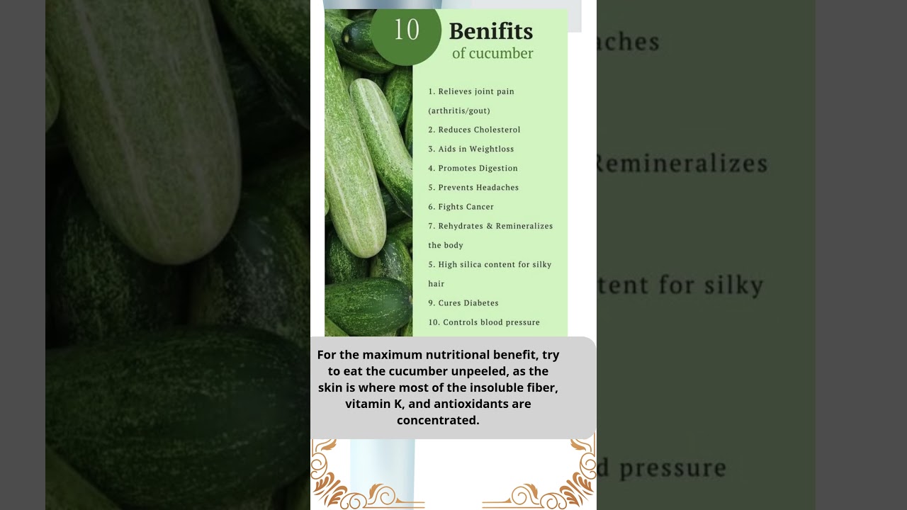 10 benefits of cucumber