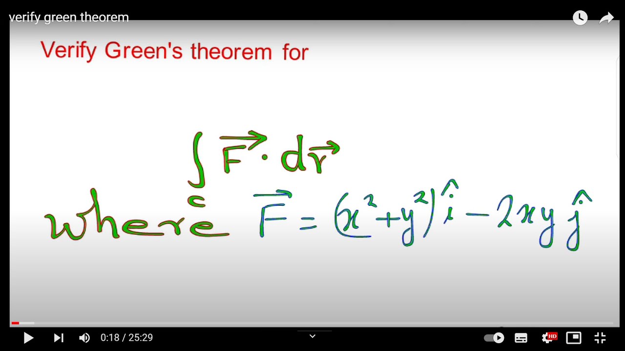 Verify green's theorem