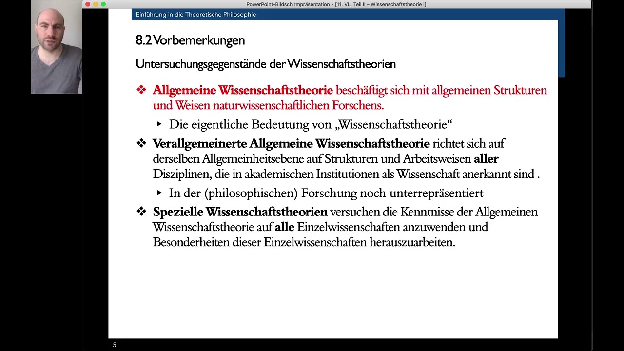 Theoretische Philosophie: Wissenschaftstheorie, 2. Video