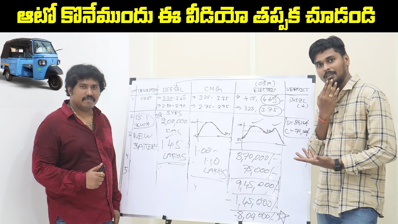 CNG vs Diesel vs Electric Auto - ఏది కొనాలి Electric Auto Telugu - EV Kurradu
