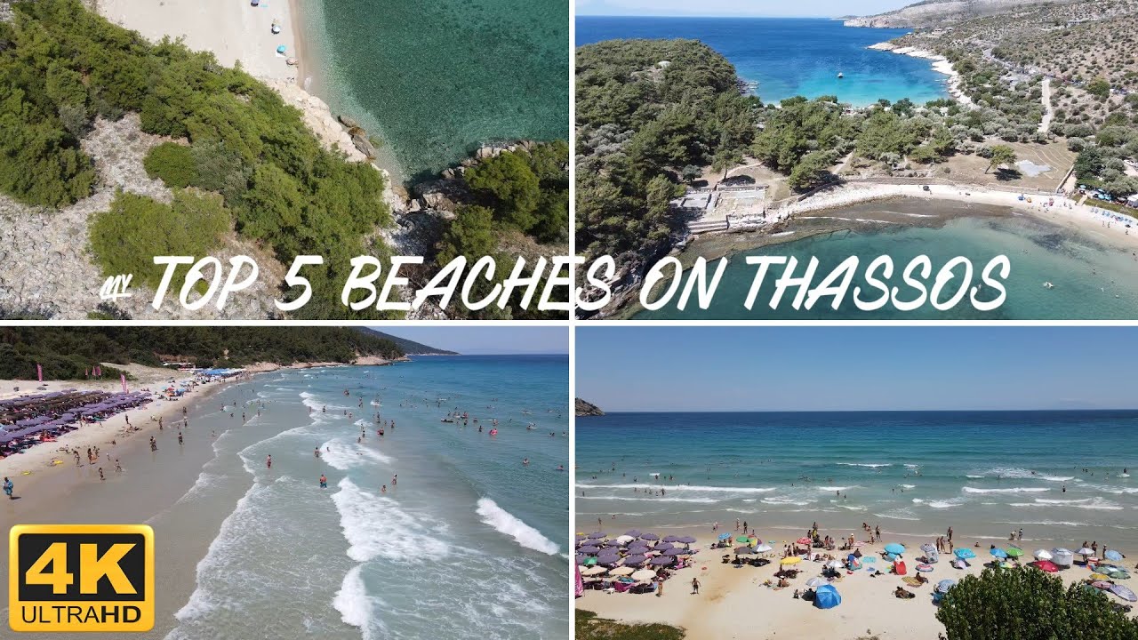 My TOP 5 Beaches on Thassos, Greece in 4k