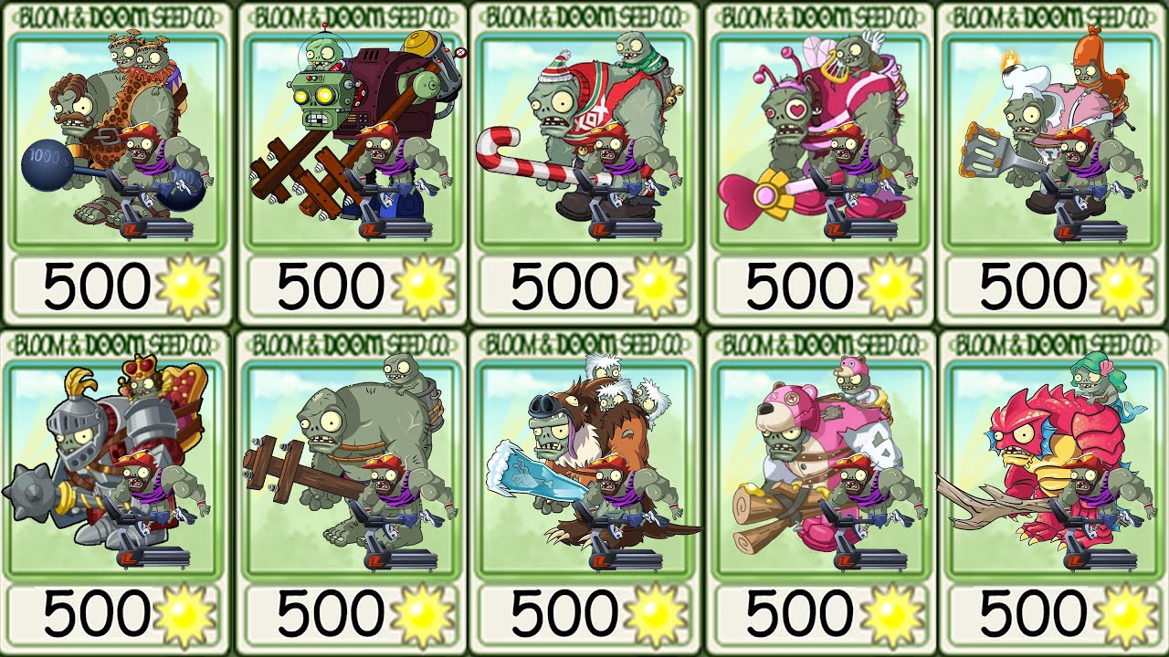 PvZ 2 Tournament Zombie - 16 Random Gargantuars vs Cardio - What Gargantuar Zombie is The Best?