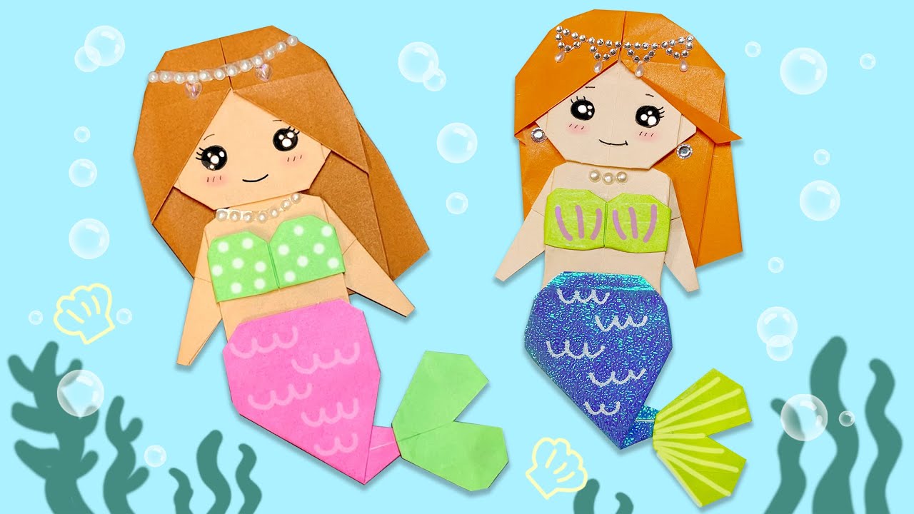 Easy Origami Mermaid 人魚姫　折り紙　#인어공주