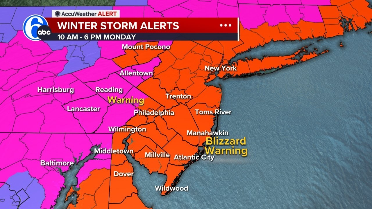 AccuWeather: Blizzard Warning expanded to include Philadelphia