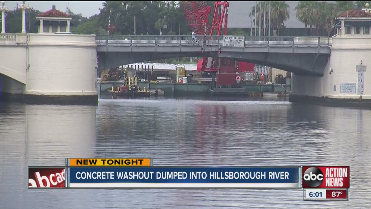 Riverwalk contractors caught on camera dumping concrete into Hillsborough River
