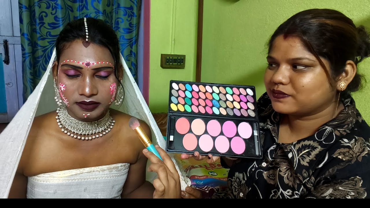 ASMR~Transformation Boy to Girl Bridal Wedding Makeup Doing My Sweet Bro🫶