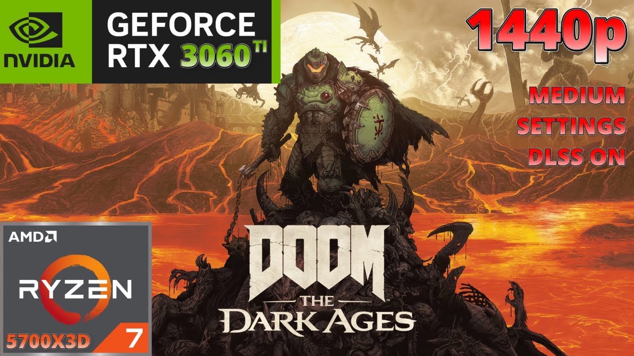 DOOM THE DARK AGES | RTX 3060 TI | MEDIUM SETTINGS with DLSS ON | 1440P