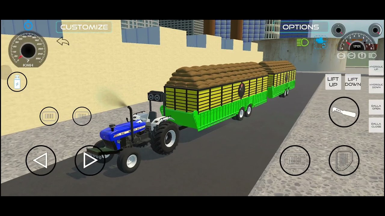 New Holland Tractor 🚜 4x4 farming trolley loaded