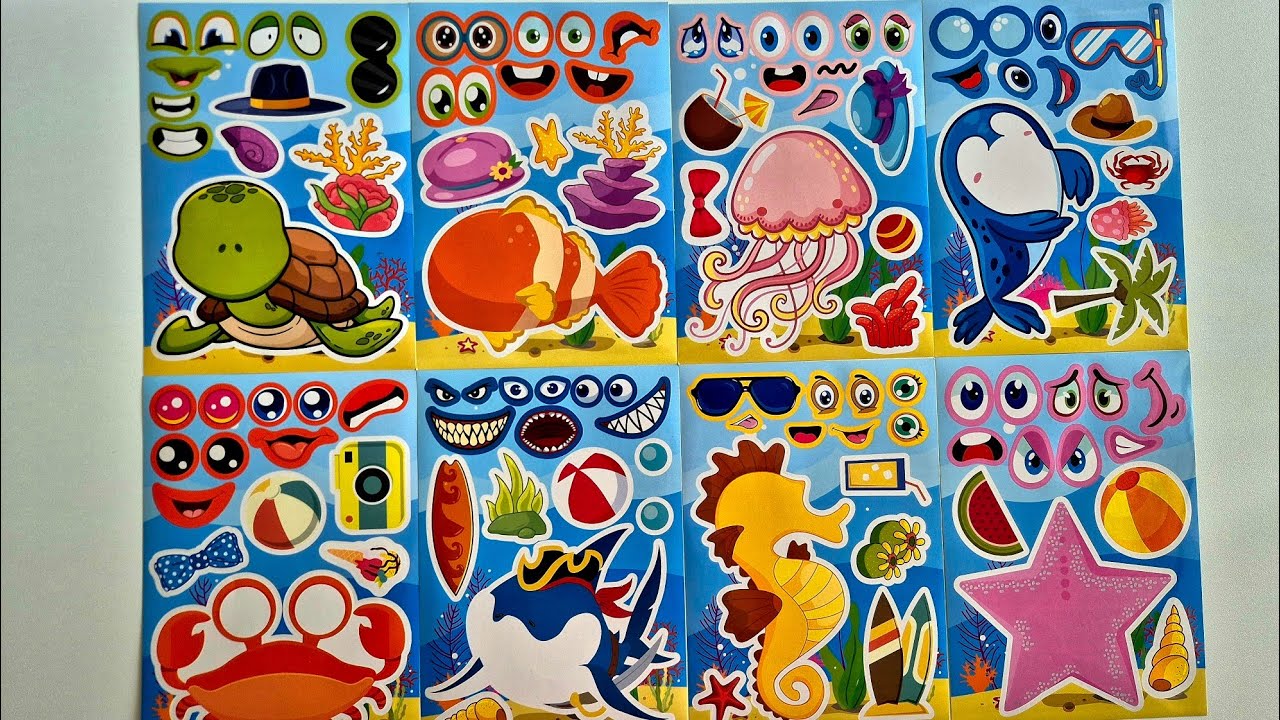 Marine animals sticker #marine #sticker #paper #papergame #satisfying #relaxing #subscribe #diy#asmr