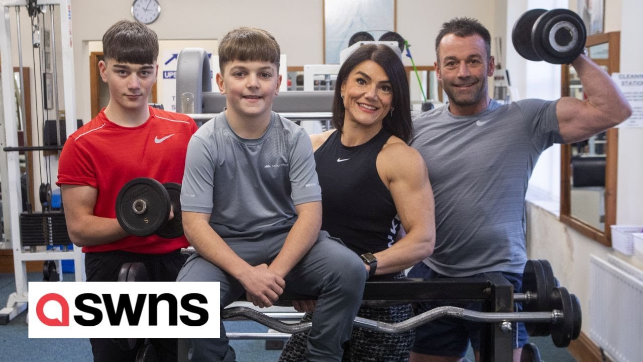 Meet the bodybuilding family - including mum who became world champion after 18 months | SWNS