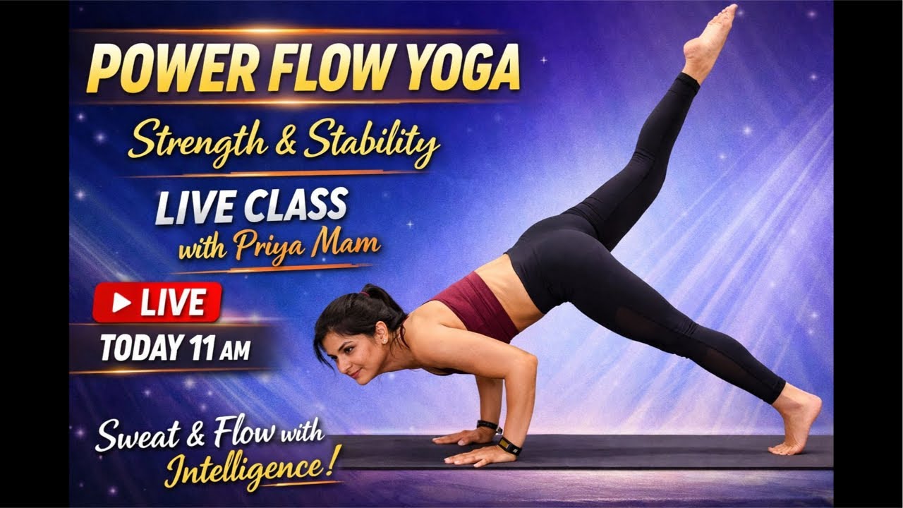 LIVE Power Flow Yoga 🔥 Build Strength, Balance & Control | 11 AM Advanced ClassWhy this works #yoga