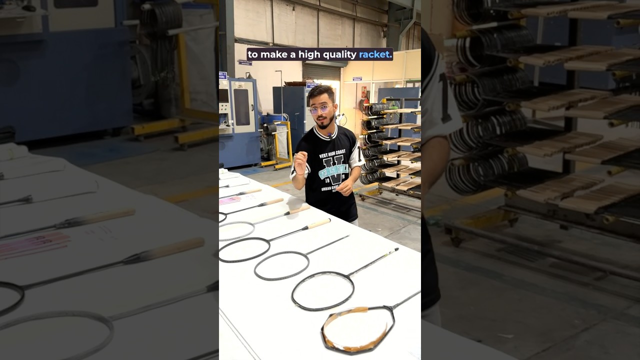Racket Making Process Explained in 1 min !🏸