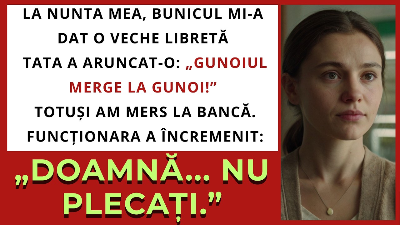 La nunta mea, bunicul mi-a dat o libretă de economii. Tata a aruncat-o, funcționara a încremenit.