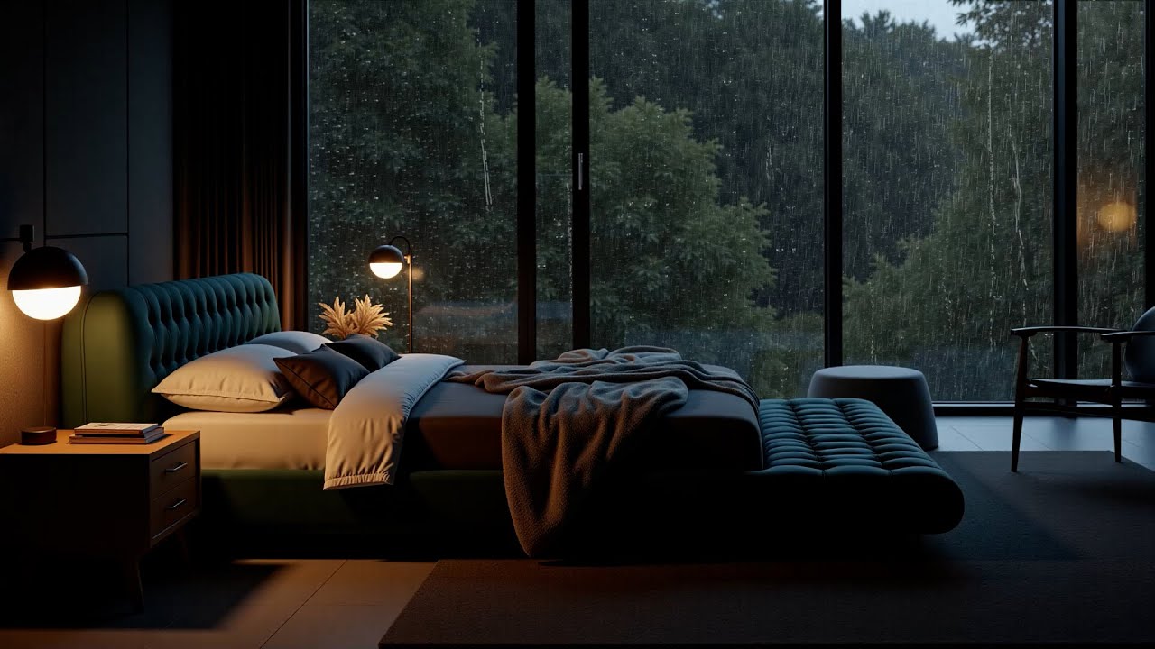Bruits de pluie | Chambre chaleureuse pour un sommeil profond, soulager l'insomnie et favoriser