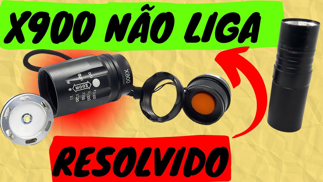 COMO ARRUMAR CONSERTAR LANTERNA TATICA MILITAR DE LED T6 X900
