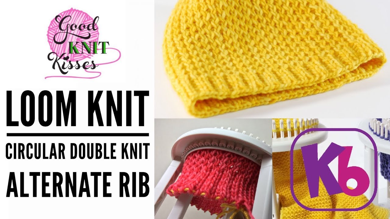Double Loom Knit Alternate Rib Hat on KB looms DKL (CC)