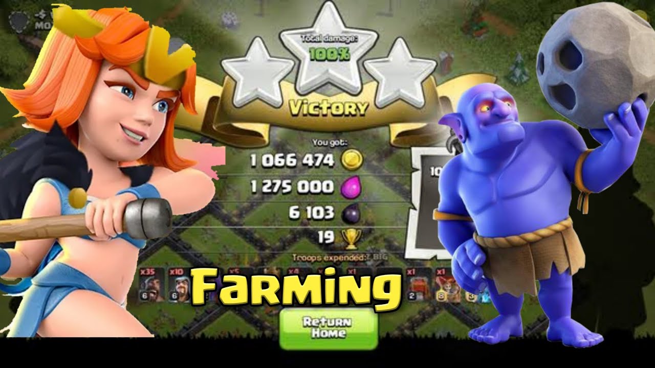 Th10 Farming With Valkyrie | Th10 Valkyrie Attack Strategy | Th10 Farming attack