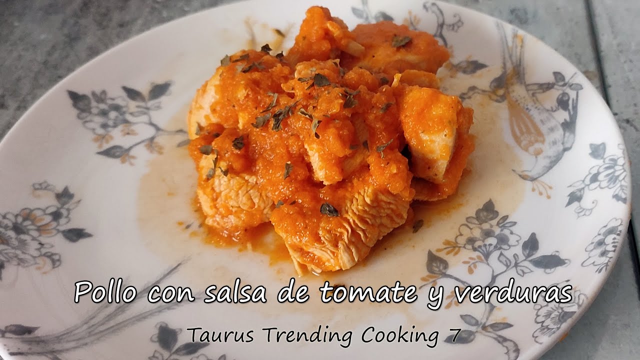 Pollo con salsa de tomate y verduras en Taurus Trending Cooking 7 y similares